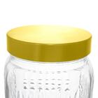 Jogo De Potes De Vidro Para Mantimentos Dourado 950ml 3 Peças