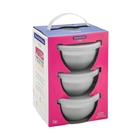 Jogo De Potes Freezinox Em Aco Inox Com Tampa De Plastico 3 P