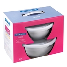 Jogo De Potes Freezinox Em Aco Inox Com Tampa Plastica 2 Peca