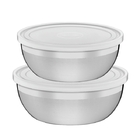 Jogo De Potes Freezinox Em Aco Inox Com Tampa Plastica 2 Peca