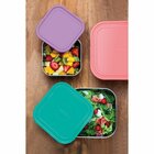 Jogo De Potes Freezinox Quadrados Em Aco Inox Com Tampas Plas