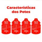 Jogo De Potes Herméticos De Vidro 300ml 8 Peças - Casambiente