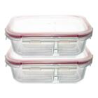 Jogo De Potes Herméticos De Vidro Com Divisória 1l 2 Peças -