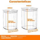 Jogo De Potes Herméticos Transparente Empilháveis 6 Peças - L