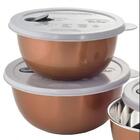 Jogo De Potes Para Micro-ondas 3 Peças Bronze - Mimo Style