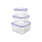 Jogo De Potes Quadrados Herméticos Euro Stock 3 Peças Azul