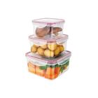 Jogo De Potes Quadrados Herméticos Euro Stock 3 Peças Vermelho