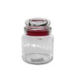 Jogo De Potes Redondo Em Vidro Com Tampa Dynasty 3 Peças Verm