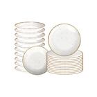 Jogo De Pratos 24 Peças Rústico Marrom Em Porcelana Decorada