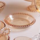 Jogo De Pratos Em Cristal Wolff Pearl 14cm 4 Peças Âmbar