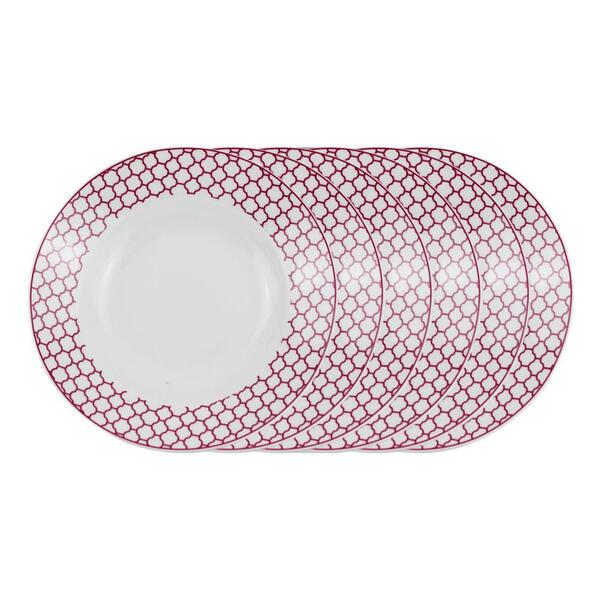 Jogo De Pratos Fundo Em Porcelana Casambiente Agatha 20cm Ros