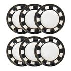 Jogo De Pratos Fundos Em Porcelana Strauss Chees 6 Peças