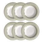 Jogo De Pratos Fundos Em Porcelana Strauss Green 6 Peças