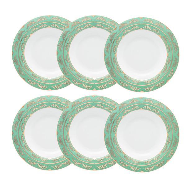 Jogo De Pratos Fundos Em Porcelana Strauss Mariè 6 Peças