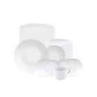 Jogo De Pratos Leonora E Xícaras 36 Peças Em Porcelana Branco