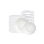 Jogo De Pratos Leonora Em Porcelana Branco 24 Peças - Tramont