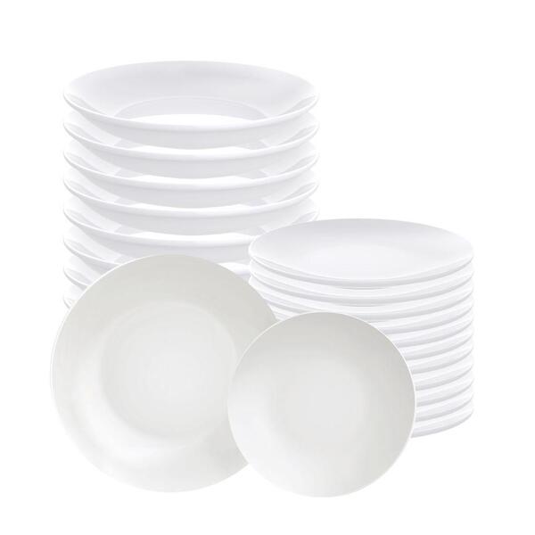 Jogo De Pratos Leonora Fundo E Sobremesa 24 Peças Em Porcelan