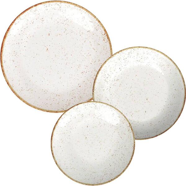 Jogo De Pratos Porcelana Tramontina Rústico Marrom 18pçs Deco