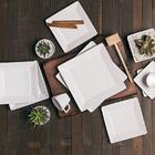 Jogo De Pratos Quadrados Rasos 26cm 12 Peças Porcelana Branca