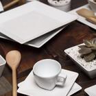 Jogo De Pratos Quadrados Rasos 26cm 12 Peças Porcelana Branca