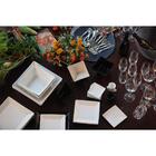 Jogo De Pratos Quadrados Rasos 26cm 12 Peças Porcelana Branca