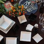 Jogo De Pratos Quadrados Rasos 26cm 12 Peças Porcelana Branca