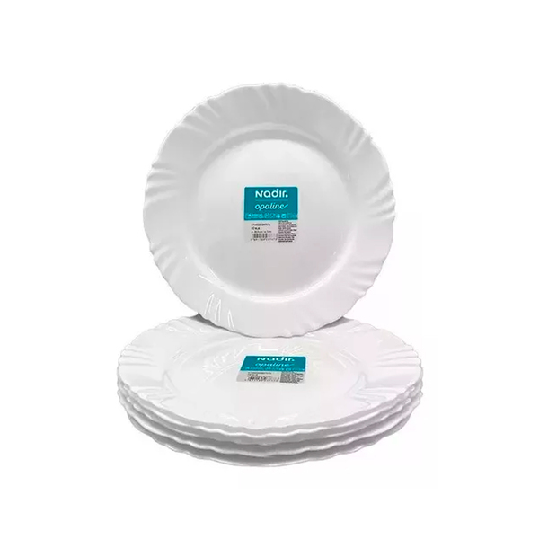 Jogo De Pratos Raso Duralex Opaline Pétala 25,5 Cm 24 Peças -