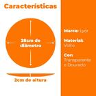 Jogo De Pratos Rasos De Cristal Fio De Ouro Petra 4 Peças - L