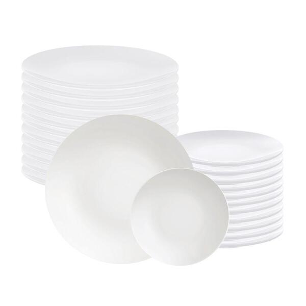 Jogo De Pratos Rasos E Sobremesa 24 Peças Leonora Em Porcelan