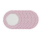 Jogo De Pratos Sobremesa Em Porcelana  19cm Rosa 6 Peças