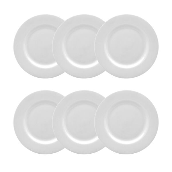 Jogo De Pratos Sobremesa Em Porcelana Strauss Sable 21cm 6 Pe