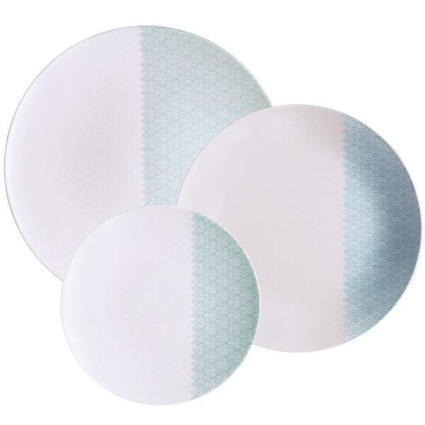 Jogo De Pratos Tramontina Aquarius Em Porcelana Decorada 12 P