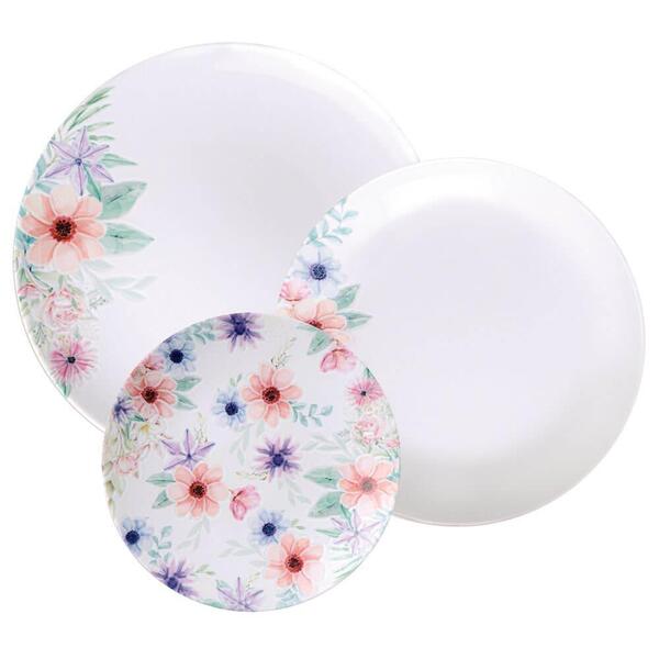 Jogo De Pratos Tramontina Floratta Em Porcelana Decorada 12 P
