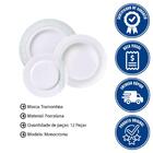 Jogo De Pratos Tramontina Monocroma Em Porcelana Decorada 12