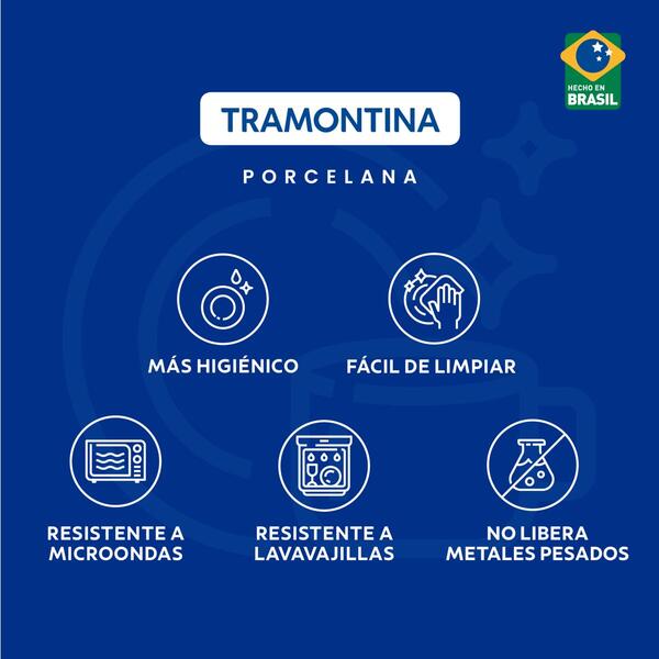 Jogo De Pratos Tramontina Sophia Em Porcelana12 Peças