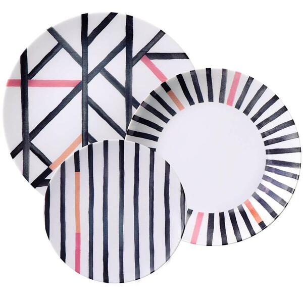 Jogo De Pratos Tramontina Street Em Porcelana Decorada 12 Peç