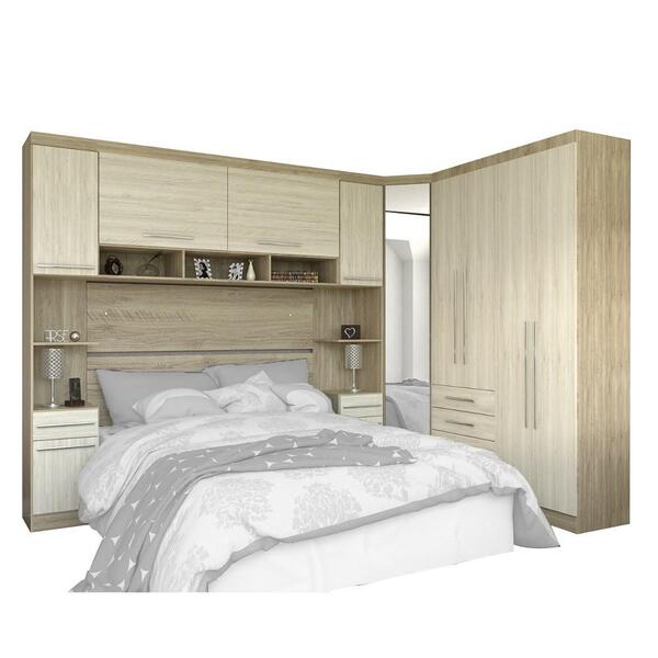 Jogo De Quarto Casal Modulado 6 Peças Master 005 Avelã Rústic