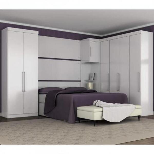Jogo De Quarto Casal Modulado Modena Cp7 Branco Demóbile