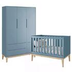 Jogo De Quarto Classic Guarda Roupa 3 Portas E Berço Com Pés