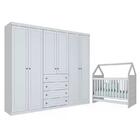 Jogo De Quarto Com Berço Montessoriano Cabana E Roupeiro Amer