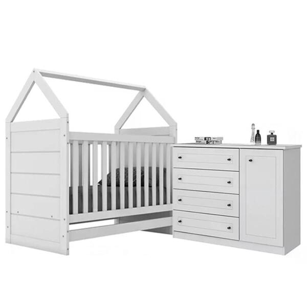 Jogo De Quarto Com Cômoda Americano E Berço Montessoriano Cab