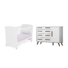 Jogo De Quarto Com Cômoda Nova E Berço Mini Cama Com Perfil D