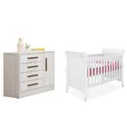 Jogo De Quarto Com Cômoda Sapateira Encanto E Berço Mini Cama