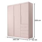 Jogo De Quarto Com Guarda Roupa 3 Portas E 4 Gavetas + Cômoda