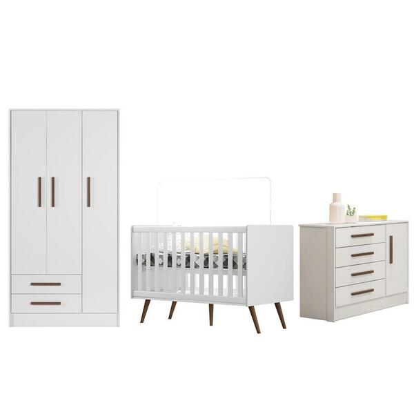 Jogo De Quarto Com Guarda Roupa E Cômoda Sapateira Encanto E