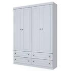 Jogo De Quarto Com Roupeiro 4 Portas E Cômoda Americano - Móv