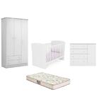 Jogo De Quarto Doce Sonho Com Colchão Gazin Branco - Fdecor