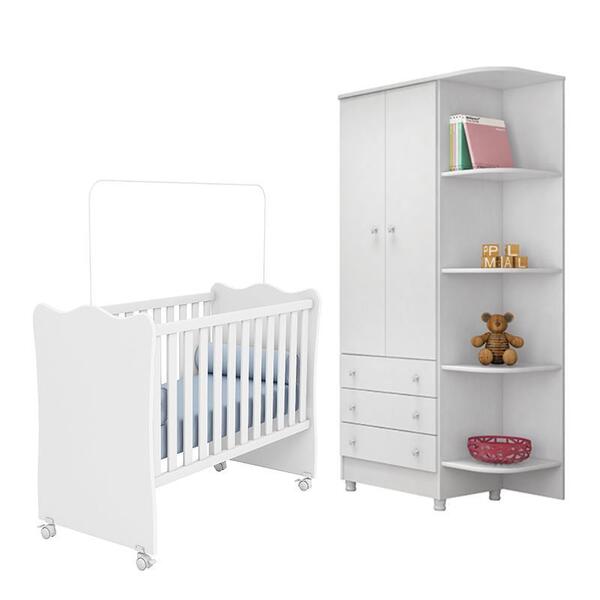 Jogo De Quarto Doce Sonho Guarda Roupa 2 Portas E Berço Com R