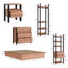 Jogo De Quarto Estilo Industrial 5 Peças Chess F04 Preto/sola