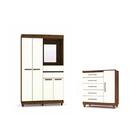 Jogo De Quarto Guarda Roupa Vitória 4pts E Cômoda Sapateira L